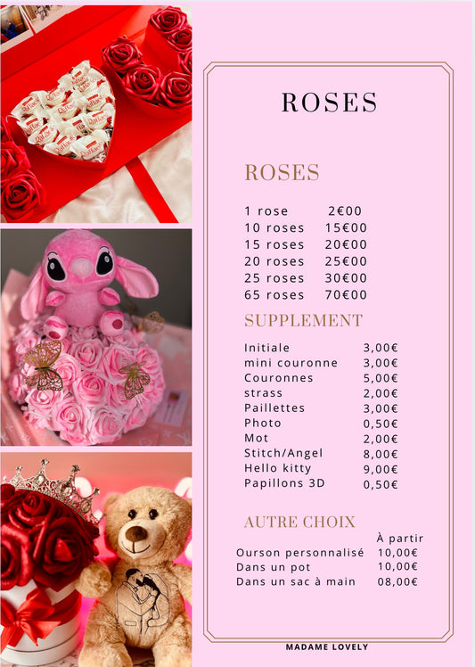 Les tarifs pour les bouquets personnalisées